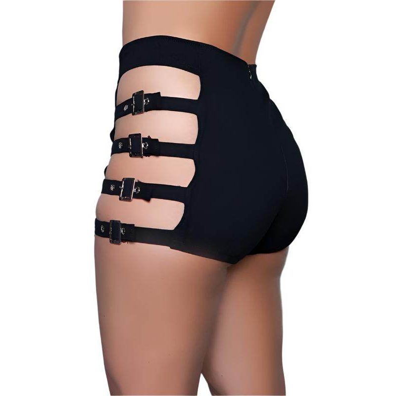 Feel The Vibe Shorts Black Buckle Shorts - VacationGrabs