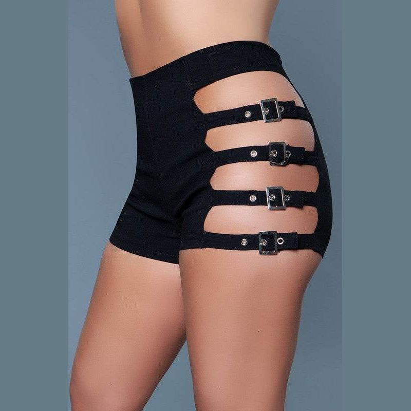 Feel The Vibe Shorts Black Buckle Shorts - VacationGrabs