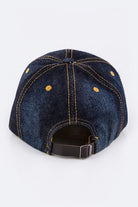 Women's Accessories - HatsCrystal Skull Embelished Fashion Denim Cap - VacationGrabs