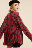 Women's ShirtsWomen's Red Plaid Avril Button Down Shirt - VacationGrabs