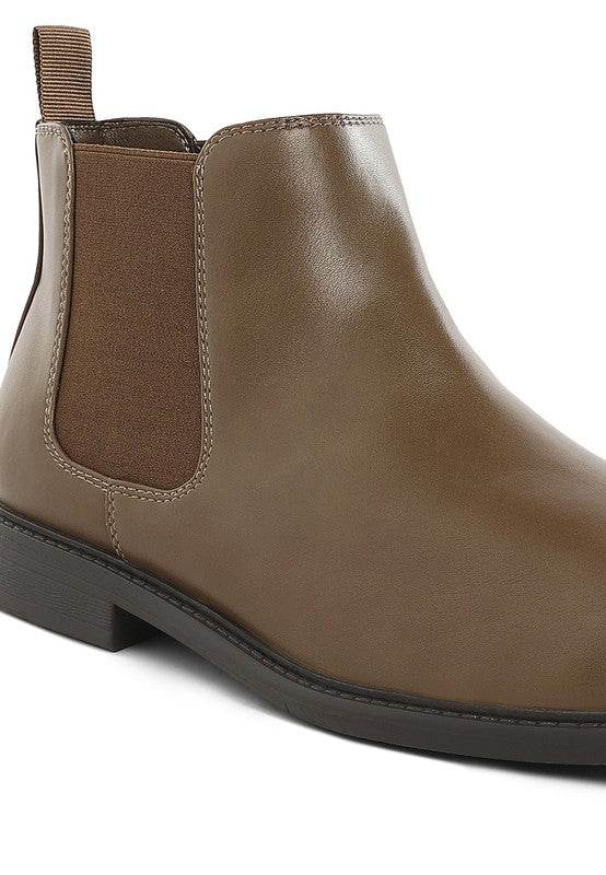 Fraser Men's Faux Leather Chelsea Boots - VacationGrabs