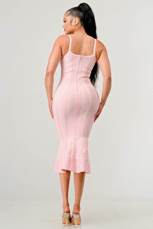 Womens Pink Bodycon Dress - VacationGrabs
