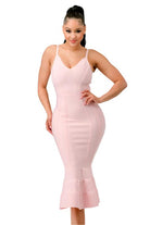 Women's DressesWomens Pink Bodycon Dress - VacationGrabs