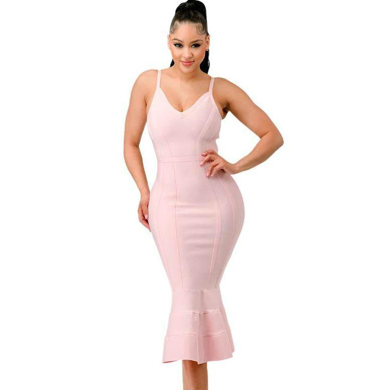 Womens Pink Bodycon Dress - VacationGrabs