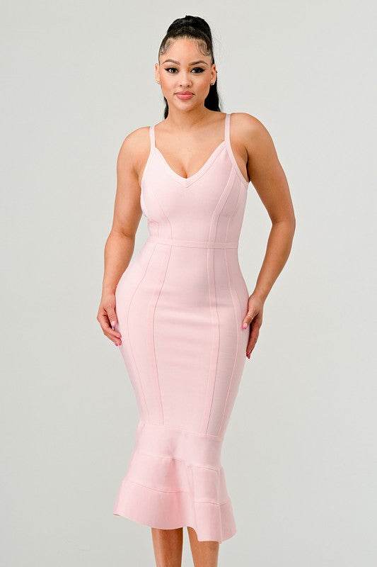 Womens Pink Bodycon Dress - VacationGrabs