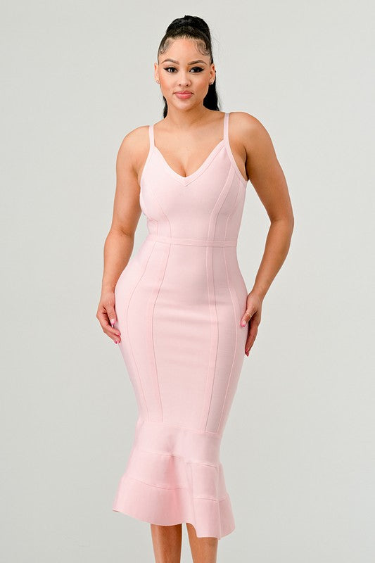 Women's DressesWomens Pink Bodycon Dress - VacationGrabs