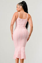 Womens Pink Bodycon Dress - VacationGrabs