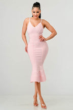 Womens Pink Bodycon Dress - VacationGrabs