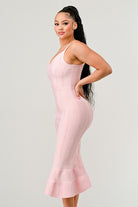 Women's DressesWomens Pink Bodycon Dress - VacationGrabs