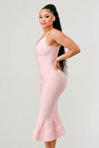 Womens Pink Bodycon Dress - VacationGrabs
