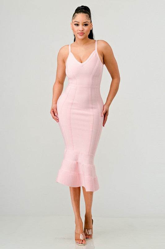 Womens Pink Bodycon Dress - VacationGrabs