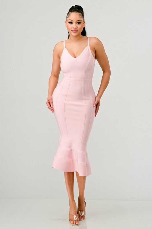 Women's DressesWomens Pink Bodycon Dress - VacationGrabs