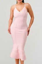 Womens Pink Bodycon Dress - VacationGrabs