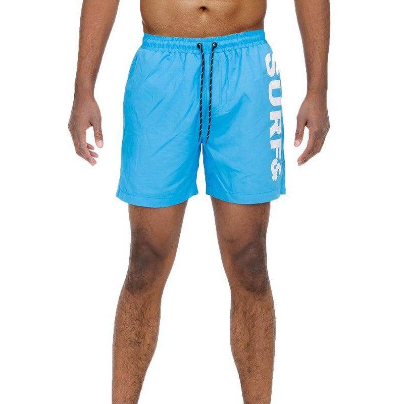 Swimwear - Solid Lined Beach Swim Text Swim Shorts - VacationGrabs