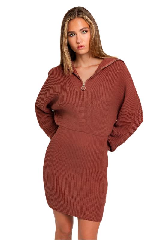 Women's DressesZipper Sweater Dress - VacationGrabs