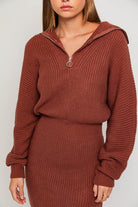 Women's DressesZipper Sweater Dress - VacationGrabs