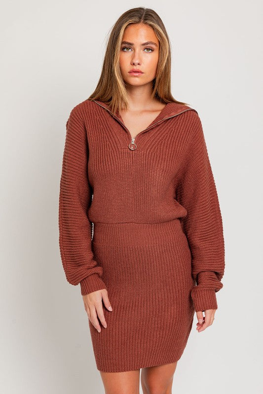 Women's DressesZipper Sweater Dress - VacationGrabs