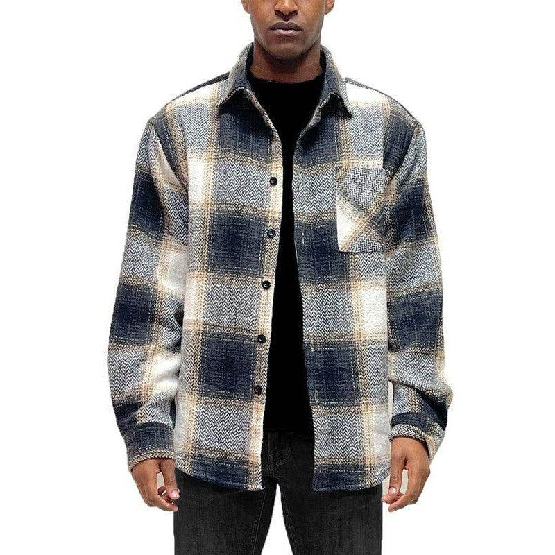 Mens Flannel Shirt Jacket Shacket - VacationGrabs