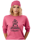 Women's Shirts - T-ShirtsTackle Breast Cancer Long Sleeve Tee - VacationGrabs