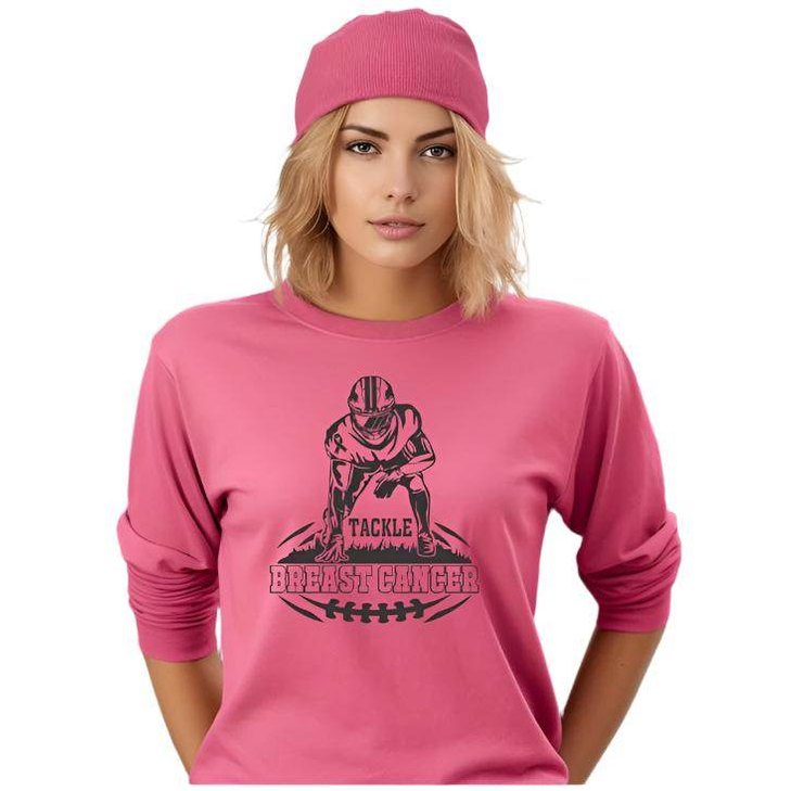 Tackle Breast Cancer Long Sleeve Tee - VacationGrabs