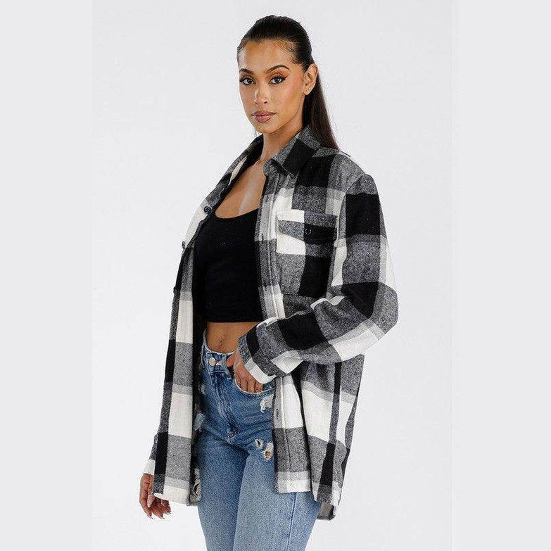Boyfriend Oversized Soft Flannel Shacket - VacationGrabs