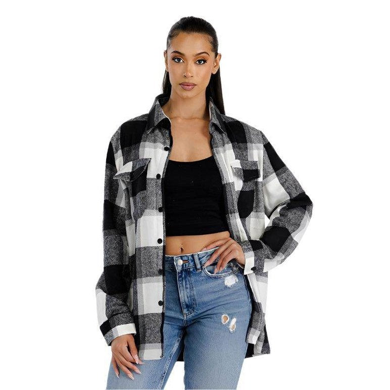 Boyfriend Oversized Soft Flannel Shacket - VacationGrabs