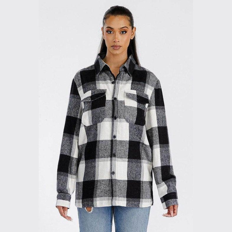 Boyfriend Oversized Soft Flannel Shacket - VacationGrabs