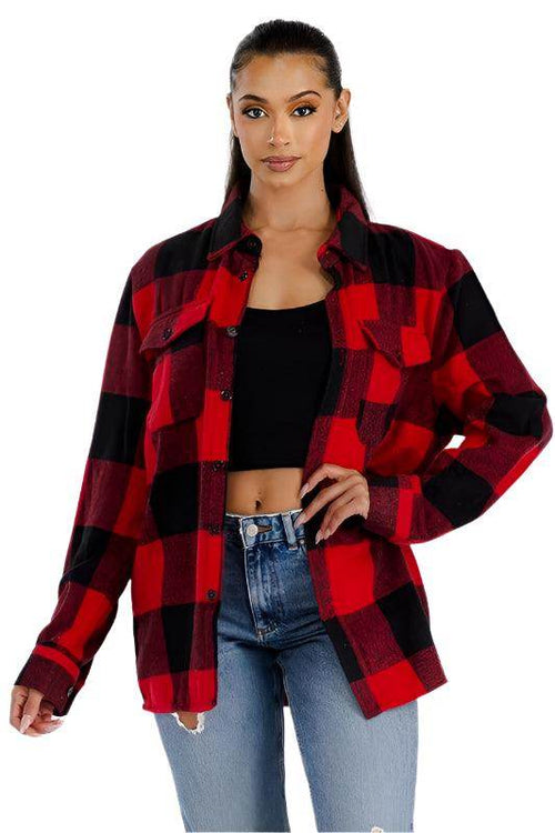 Boyfriend Oversized Soft Flannel Shacket - VacationGrabs