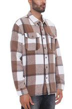 Mens Checkered Soft Flannel Shacket - VacationGrabs