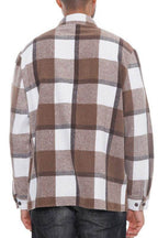 Mens Checkered Soft Flannel Shacket - VacationGrabs