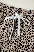 Leopard Terry Knit Wide Leg Pants