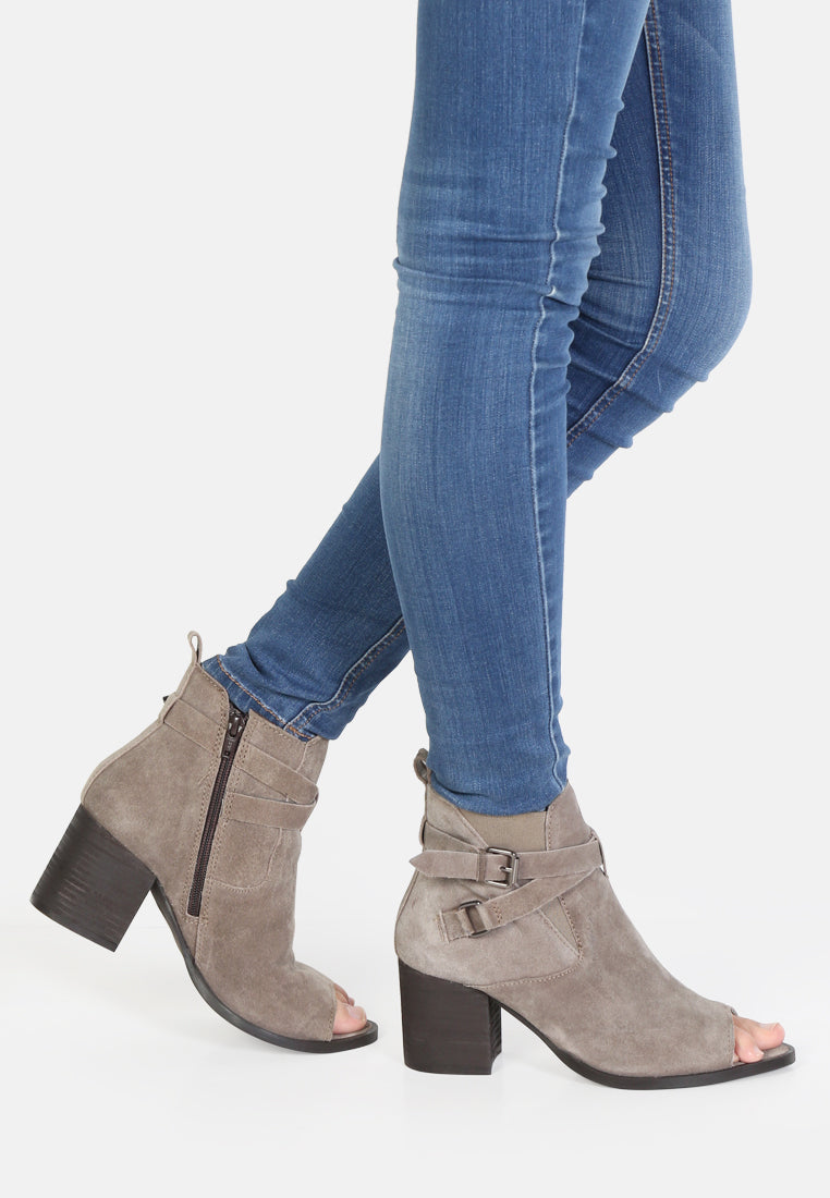 Bria Peep Toe Ankle Boots