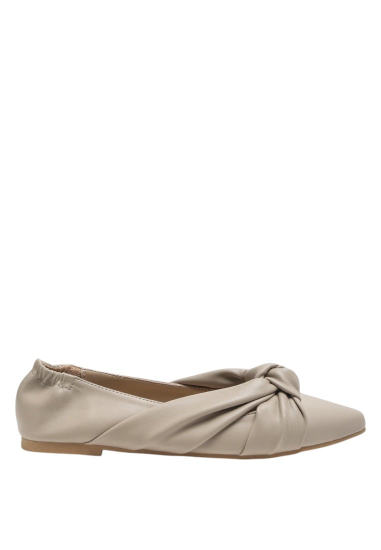 Norma Knot Detail Elasticated Ballet Flats