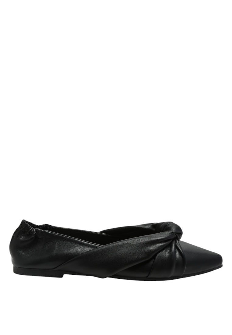 Norma Knot Detail Elasticated Ballet Flats