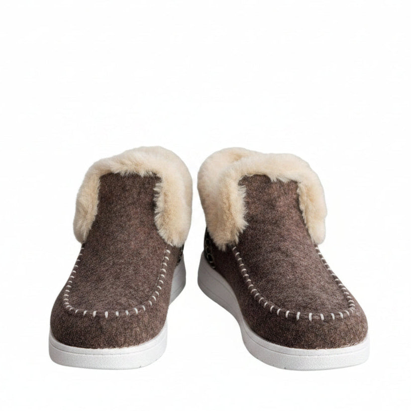 Furry Suede Round Toe Flat Sneakers - VacationGrabs