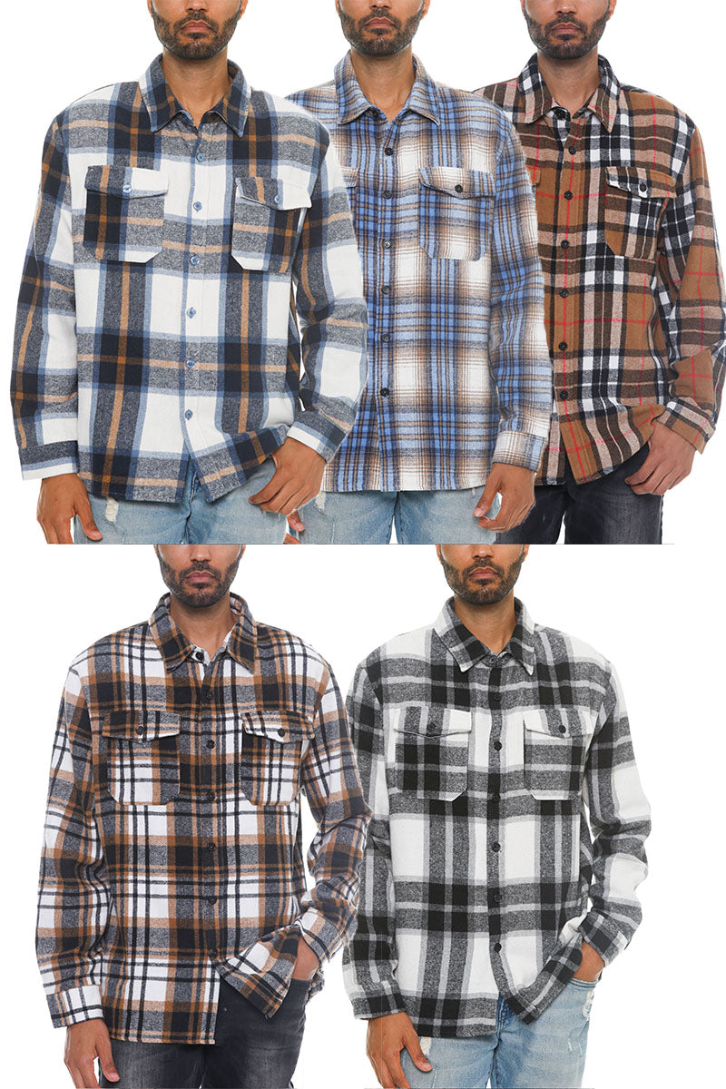Soft Flannel Shacket | Brushed Checkered Long Sleeve