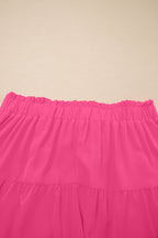 Plus Size Boho Frilled Elastic Waist Shorts