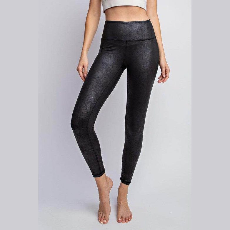 PU Chintz Full-Length Leggings - VacationGrabs
