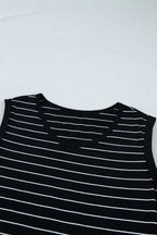 Stripe Drawstring Waist Pocketed Mini Dress