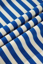 Stripe Flutter Sleeve Contrast Collar Mini Dress