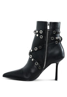 Women's Shoes - BootsJaunts Eyelets & Studs Harness Ankle Boots - VacationGrabs