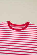 Stripe Drop Shoulder Short Sleeve T-Shirt