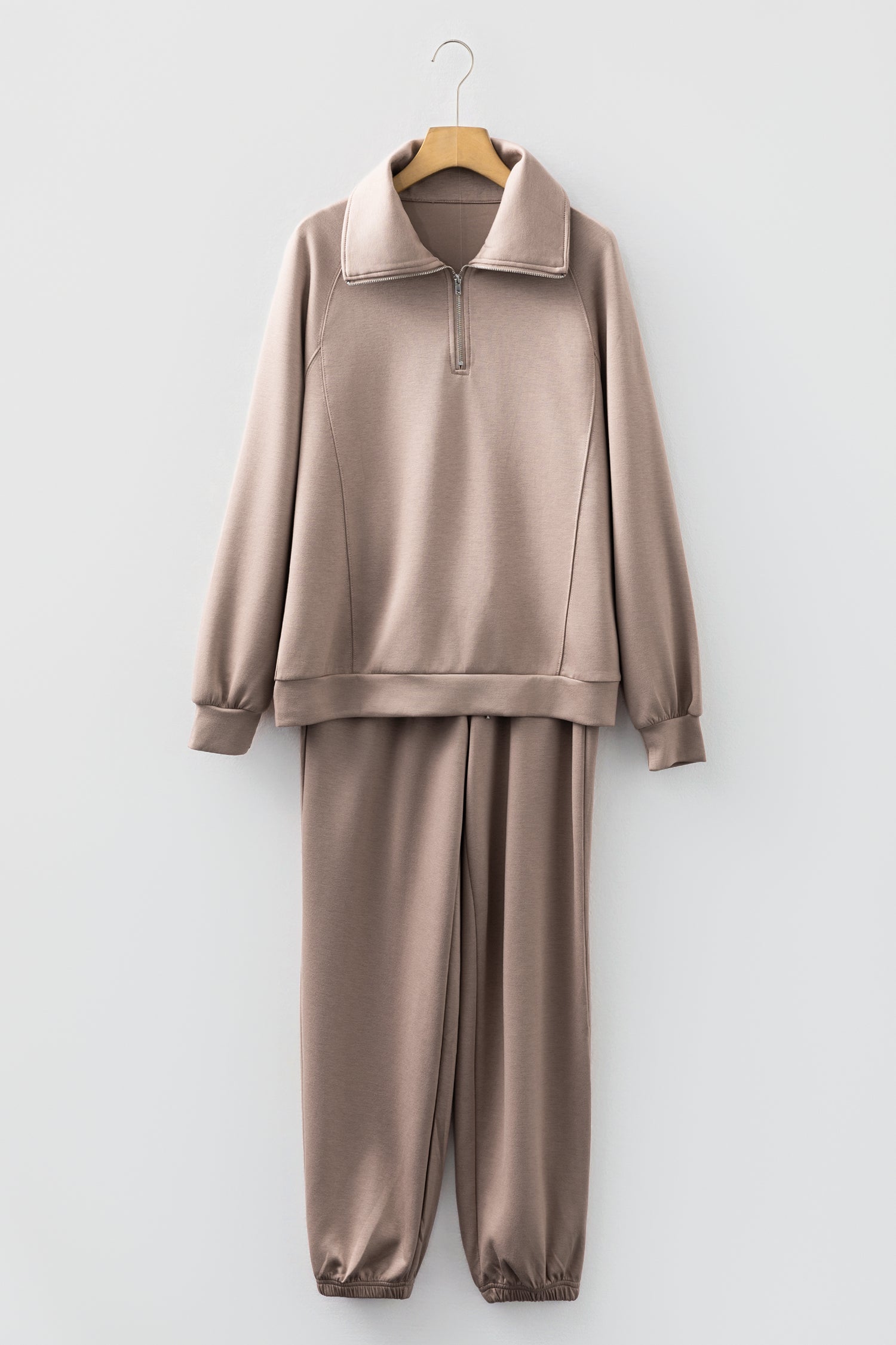 Ensemble pull col zippé et pantalon à cordon de serrage