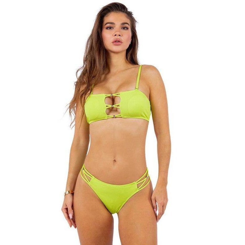 Two Piece Bikini With Lace Cut Out - VacationGrabs