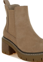 Women's Shoes - BootsVostok Suede Chunky Chelsea Boots - VacationGrabs