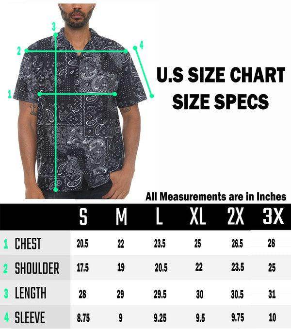 Mens Collared Print Button Down - VacationGrabs