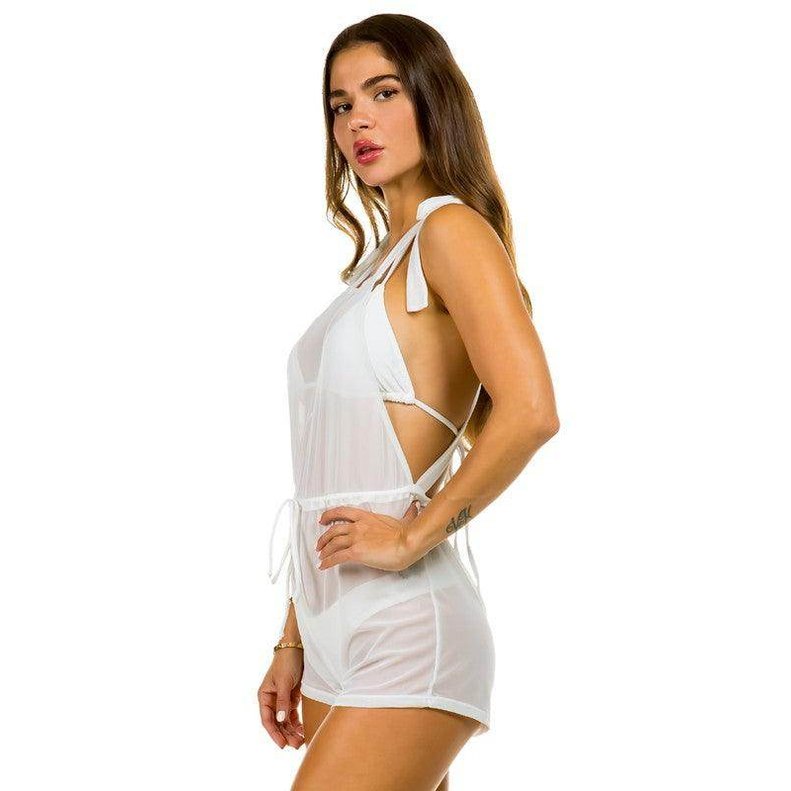 Two Piece Swimsuit With Jumpsuit Coverup - VacationGrabs