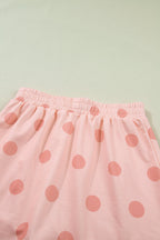 Polka Dot Ribbed Trim Tank & Mini Skort Set