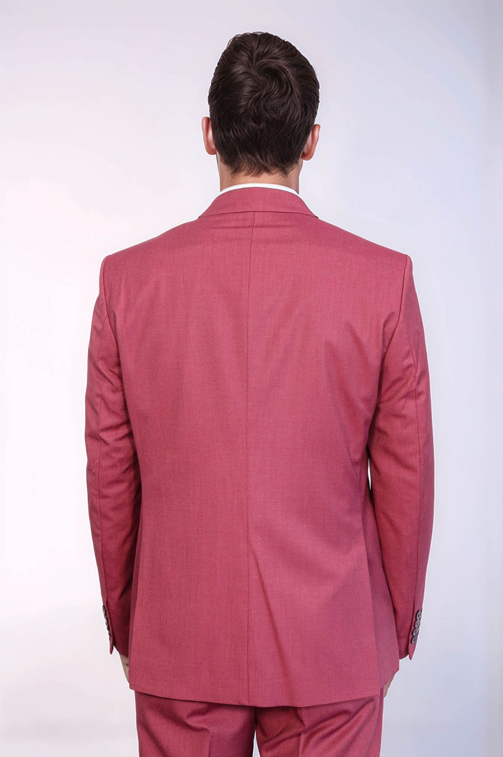 2 Piece Patterned Slim Fit Magenta Men Suit – fabric detail view