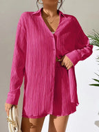 Women's pink 2 piece set, lightweight fabric, perfect for summer outings